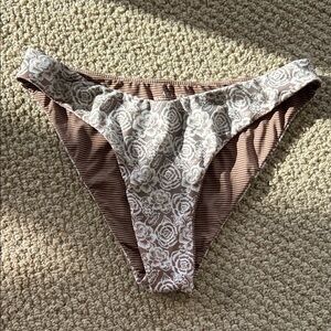Acacia Brown and White Floral Bikini Bottom